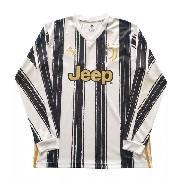 Tailandia Camiseta Juventus 1ª Kit ML 2020 2021 Blanco Negro